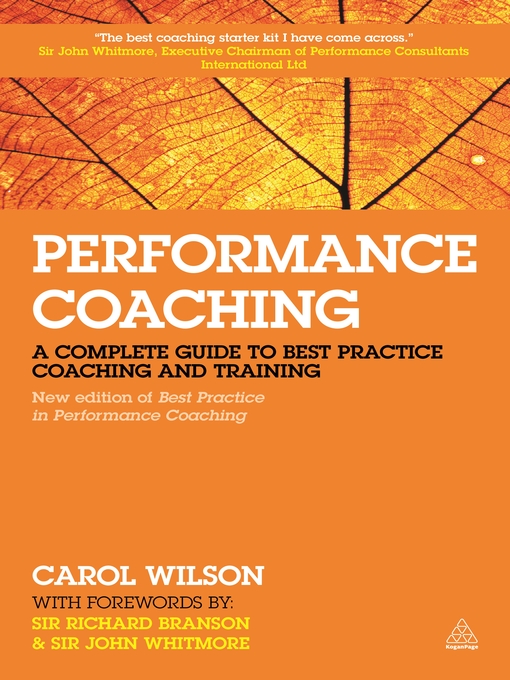 Title details for Performance Coaching by Carol Wilson - Available